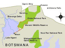 Map of The Okavango Safari