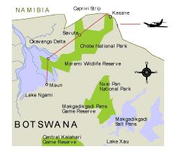 Map of The Best of Botswana Safari