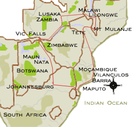 Map of The Capricorn Safari