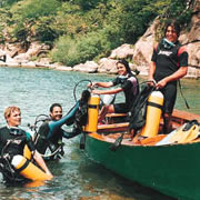 Boat with divers