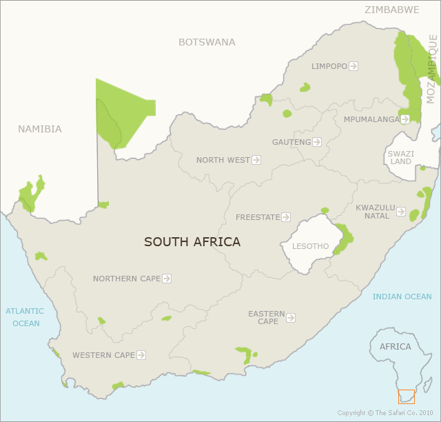 south africa activities map